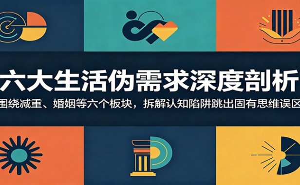 六大生活伪需求深度剖析：围绕减重、婚姻等六个板块，拆解认知陷阱跳出固有思维误区
