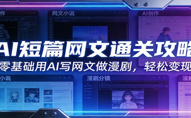 AI短篇网文通关攻略：零基础用AI写网文做漫剧，轻松变现