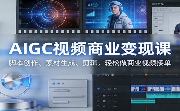 AIGC视频商业变现课：脚本创作、素材生成、剪辑，轻松做商业视频接单