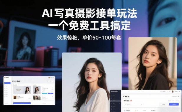 AI写真摄影接单玩法,一个免费工具搞定,效果惊艳,单价50-100每套