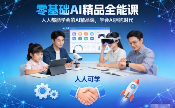 零基础AI精品全能课,人人都能学会的AI精品课,学会AI拥抱时代