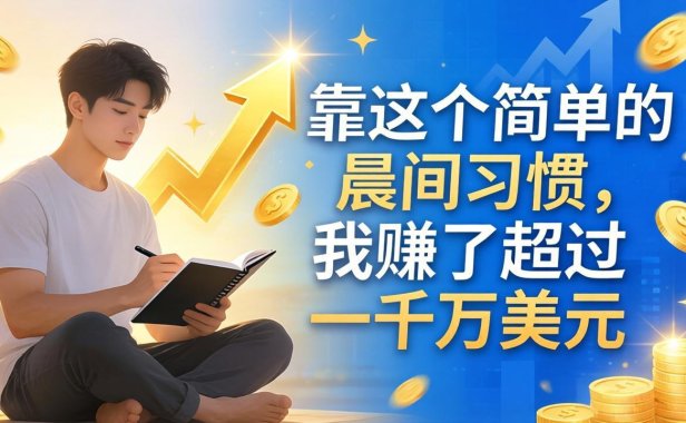 付费文章：靠这个简单的晨间习惯，我赚了超过一千万美元