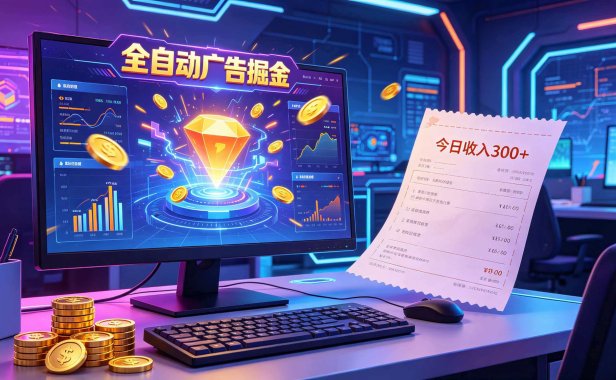 全自动广告掘金,日入300+。全程Ai自动化运行,解放双手,时间自由。收益稳定