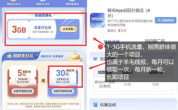 手机流量领取推广_每月一轮，刚需类的长期项目