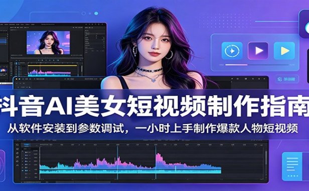 抖音AI美女短视频制作指南:从软件安装到参数调试,一小时上手制作爆款人物短视频