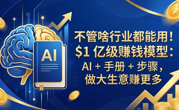 不管啥行业都能用！$1 亿级赚钱模型：AI + 手册 + 步骤，做大生意赚更多