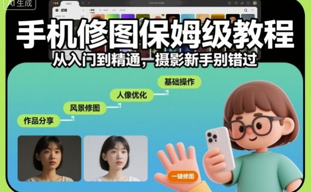 手机修图保姆级教程，从入门到精通，摄影新手别错过