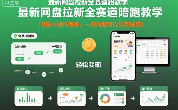 最新网盘拉新全赛道陪跑教学，0投入操作简单，一周内就可以见到成果