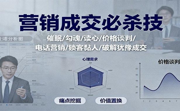 营销成交必杀技:催眠/勾魂/读心/价格谈判/电话营销/锁客黏人/破解犹豫成交