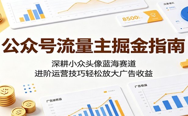 公众号流量主掘金指南:深耕小众头像蓝海赛道,进阶运营技巧轻松放大广告收益