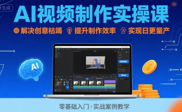Ai视频制作实操课，解决创意枯竭、效率低下痛点，实现日更量产可持续变现(更新26年3月)