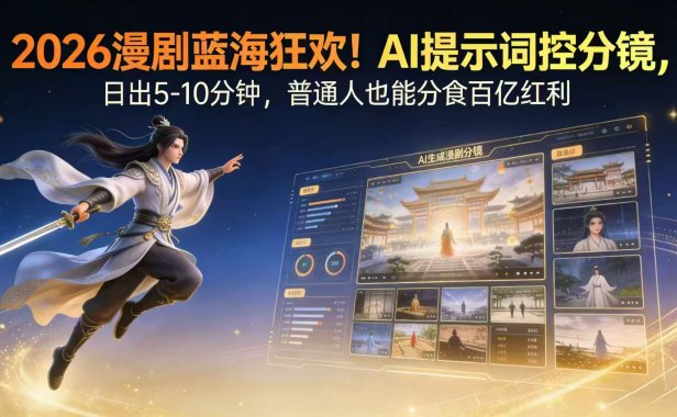 2026漫剧红利实锤! AI 提示词控分镜, 普通人也能轻松月入过万