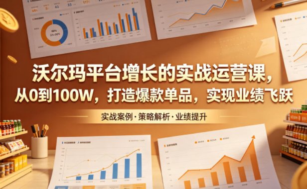 沃尔玛平台增长的实战运营课,从0到100W,打造爆款单品,实现业绩飞跃