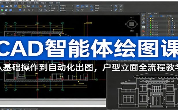 CAD智能体绘图课：从基础操作到自动化出图，户型立面全流程教学