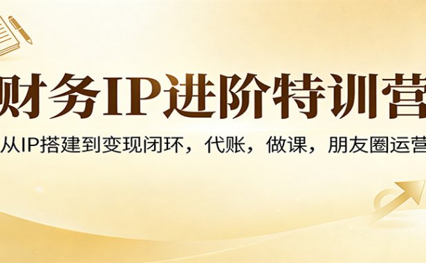 财务IP进阶特训营：从IP搭建到变现闭环，代账，做课，朋友圈运营