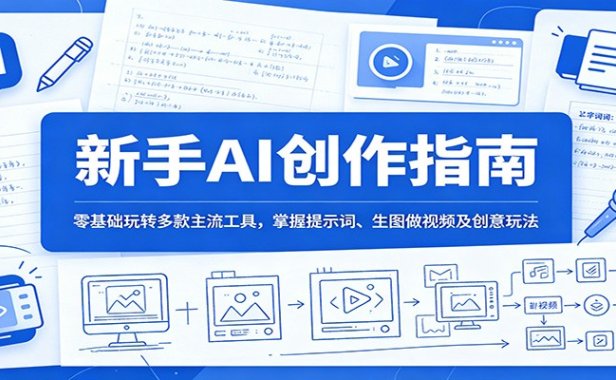 新手AI创作指南:零基础玩转多款主流工具,掌握提示词、生图做视频及创意玩法