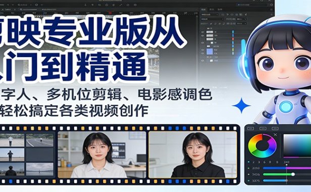 剪映专业版从入门到精通:AI数字人、多机位剪辑、电影感调色等,轻松搞定各类视频创作