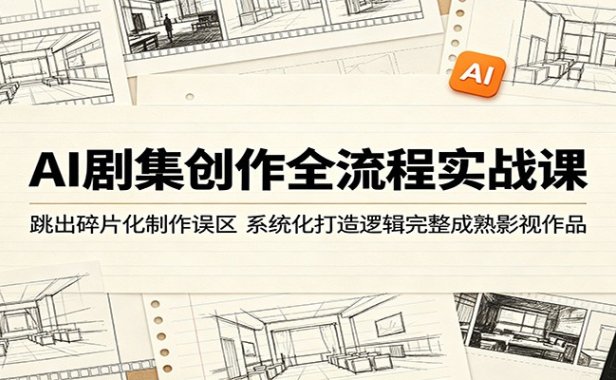 AI剧集创作全流程实战课:跳出碎片化制作误区,系统化打造逻辑完整成熟影视作品
