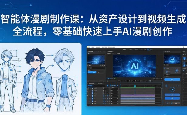 智能体漫剧制作课：从资产设计到视频生成全流程，零基础快速上手AI漫剧创作