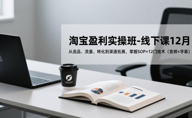 淘宝盈利实操班-线下课12月，从选品、流量、转化到渠道拓展，掌握SOP+12门技术(音频+字幕