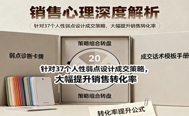 销售心理深度解析:针对37个人性弱点设计成交策略,大幅提升销售转化率!