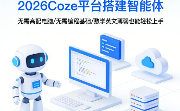 2026Coze平台搭建智能体，无需高配电脑、无需编程基础，哪怕数学和英文薄弱也能轻松上手