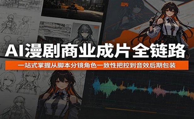 AI漫剧商业成片全链路:一站式掌握从脚本分镜角色一致性把控到音效后期包装