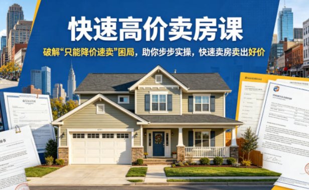 快速高价卖房课,破解“只能降价速卖”困局,助你步步实操,快速卖房卖出好价(更新2026)