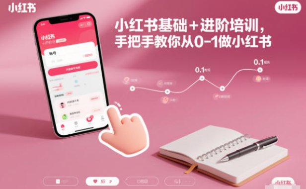 小红书基础+进阶培训，手把手教你从0-1做小红书