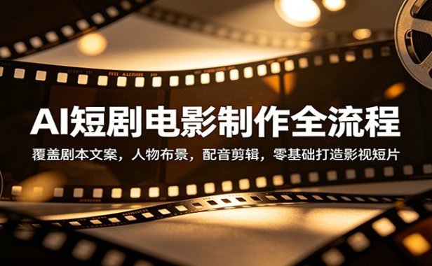 AI短剧电影制作全流程：覆盖剧本文案，人物布景，配音剪辑，零基础打造影视短片