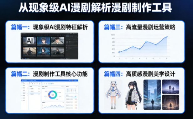 从现象级AI漫剧解析漫剧制作工具，四大篇幅带你了解漫剧，打造高流量高质感的AI漫剧作品