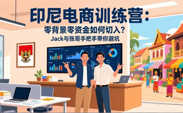 印尼电商训练营：零背景零资金如何切入？Jack与张哥手把手带你避坑