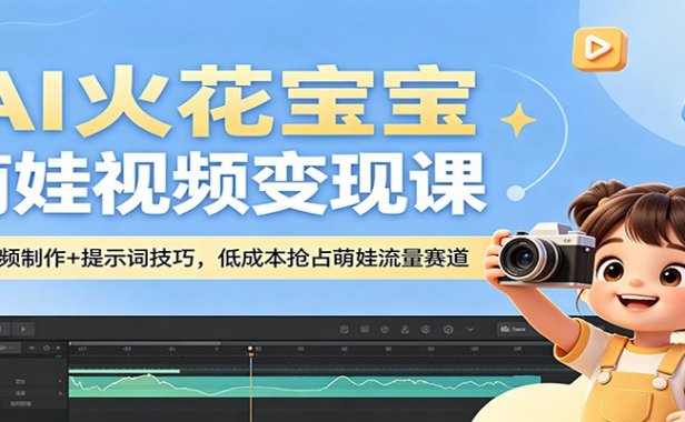 AI火花宝宝萌娃视频变现课：AI视频制作+提示词技巧，低成本抢占萌娃流量赛道