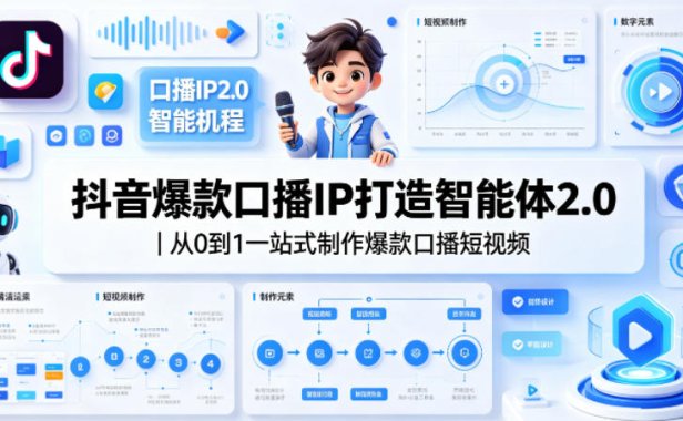 抖音爆款口播IP打造智能体2.0｜从0到1一站式制作爆款口播短视频