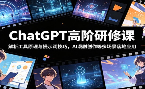 ChatGPT高阶研修课：解析工具原理与提示词技巧，AI漫剧创作等多场景落地应用