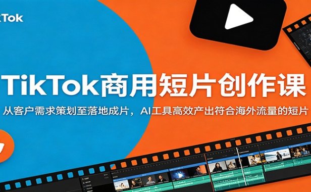 TikTok商用短片创作课：从客户需求策划至落地成片，AI工具高效产出符合海外流量的短片