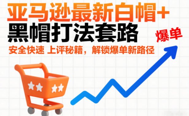 亚马逊最新白帽+黑帽打法套路,安全快速上评秘籍,解锁爆单新路径