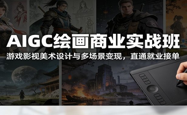 AIGC绘画商业实战班:游戏影视美术设计与多场景变现,直通就业接单