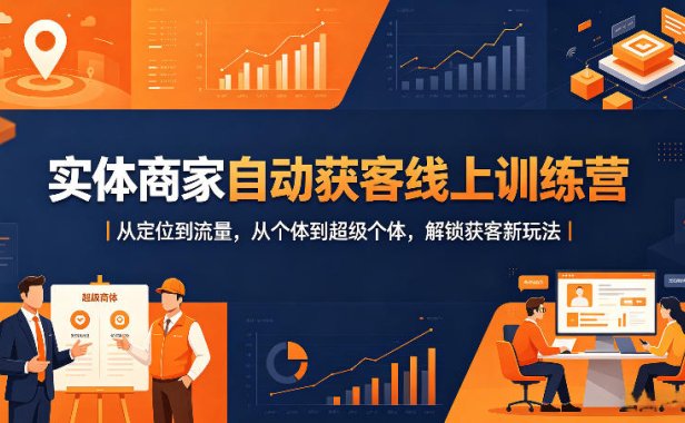 实体商家自动获客线上训练营｜从定位到流量，从个体到超级个体，解锁获客新玩法
