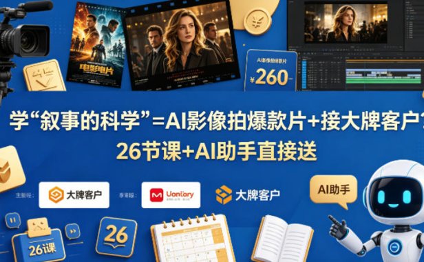 学《叙事的科学》=AI影像拍爆款片+接大牌客户？26节课+AI助手直接送【原创双语字幕】
