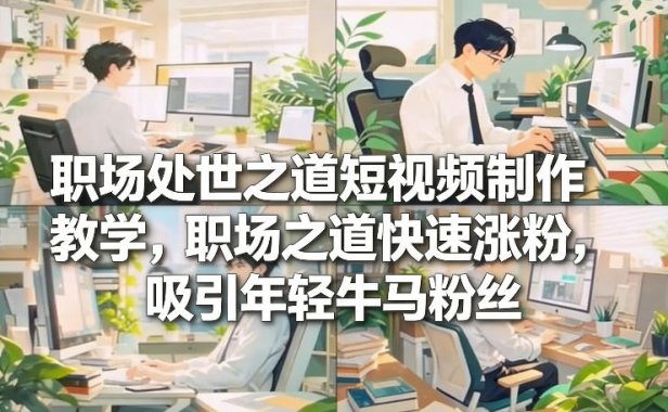 职场处世之道短视频制作教学,职场之道快速涨粉,吸引年轻牛马粉丝
