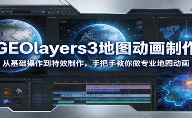 GEOlayers3地图动画制作:从基础操作到特效制作,手把手教你做专业地图动画