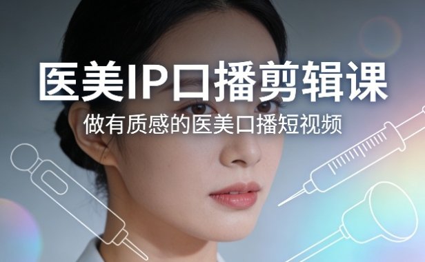 医美IP口播剪辑课，做有质感的医美口播短视频