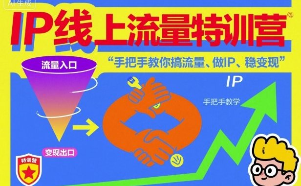 IP线上流量特训营,手把手教你搞流量、做IP、稳变现