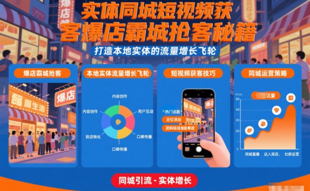 实体同城短视频获客爆店霸城抢客秘籍，打造本地实体的流量增长飞轮