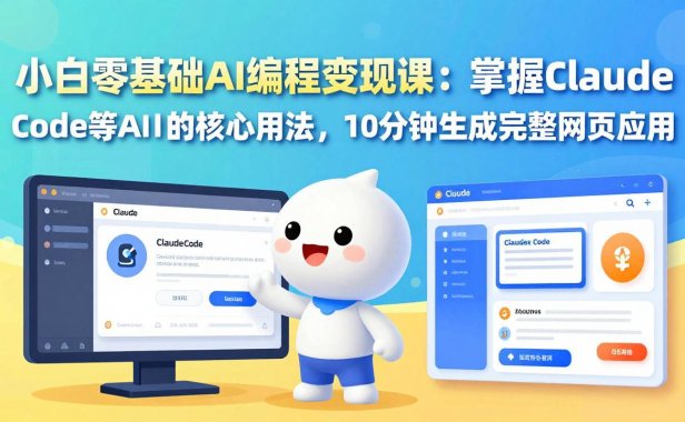 小白零基础AI编程变现课：掌握Claude Code等AI工具的核心用法，10分钟生成完整网页应用