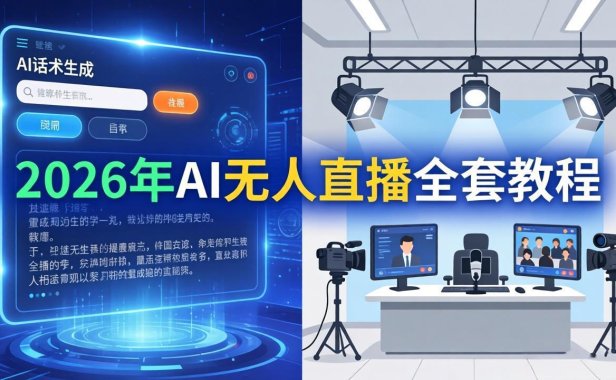 2026年AI无人直播全套教程:OBS安装+软件配置+直播间搭建+话术生成+一键开播实操