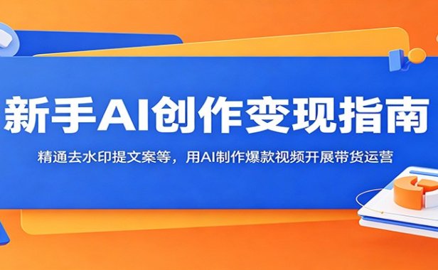 新手AI创作变现指南:精通去水印提文案等,用AI制作爆款视频开展带货运营