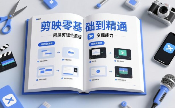 剪映零基础也能快速上手,从入门到精通掌握网感剪辑全流程,掌握能直接变现的剪辑能力