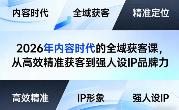 2026年内容时代的全域获客课，从高效精准获客到强人设IP品牌力